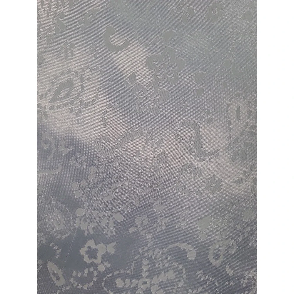 Vintage Character Womens Pajama Set Medium Light Blue Paisley Satin Button Down